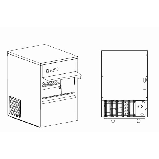Иноксов ледогенератор PRO, 170W, 220-240V, 50Hz, 4кг. капацитет, до 20кг/24ч., 38х48х59см, 27кг. - Lacor