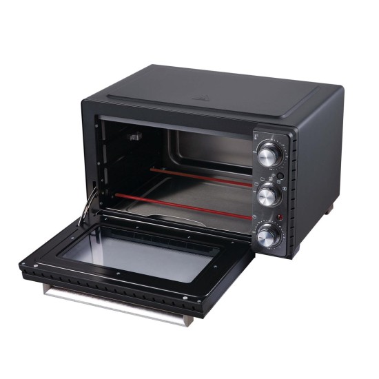 Електрическа фурна, 220-240V, 50/60Hz, 1650W, 70°C - 230°C, таймер: от 0 до 120мин,  28л, 48x30x40см, черна – Lacor