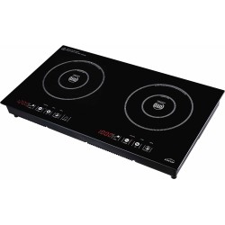 Индукционен електрически плот / котлон с 2 зони, хоризонтален, 220-240V, 50/60Hz, 2000 W + 1500 W, 7 нива, 0 – 180мин, 60x34x7,5см, 5,2кг, DUAL HORIZONTAL – Lacor