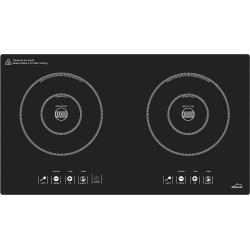 Индукционен електрически плот / котлон с 2 зони, хоризонтален, 220-240V, 50/60Hz, 2000 W + 1500 W, 7 нива, 0 – 180мин, 60x34x7,5см, 5,2кг, DUAL HORIZONTAL – Lacor