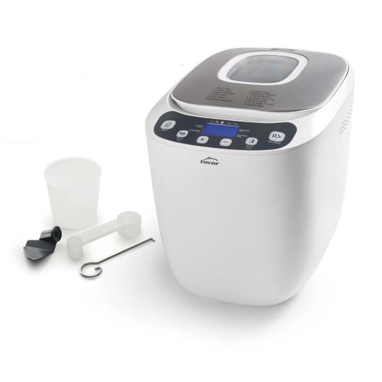 Хлебопекарна 220-240V, 50/60Hz, 550W, 1л, 12 програми, отложен старт до 13 часа, 36x24,5x28см, 4,50кг - Lacor