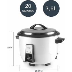 Електрически уред за варене на ориз с лъжица и мерителна чаша, 220-240V, 50/60Hz, 1300W, 3,6л, 41,5x35x30см, PROFESSIONAL – Lacor