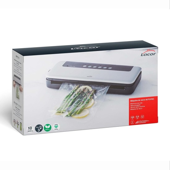 Електричеси уред за вакуумиране на храна, 220-240V, 50Hz, 120W, 0,8 bar, 4,3л/мин, 37,8x17x5,8см, 1,45kg, AUTOPRO - Lacor