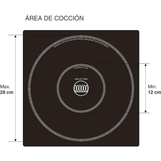 Професионален индукционен електрически плот / котлон, 220-240V, 50/60Hz, 3500W, 10 нива, 34x44,5x12,5см, 7кг, EASY - Lacor