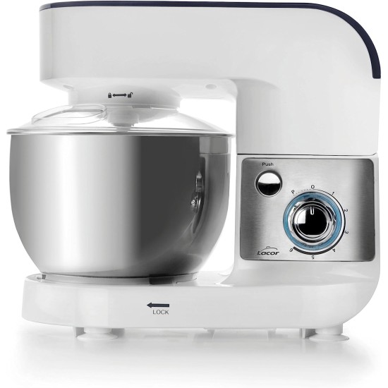 Електрически планетарен миксер, 220-240V, 50/60Hz, 600W, 6 скорости, 60 - 180 r.p.m., 4л, 35x22x30см, 4,4кг, GOURMET – Lacor