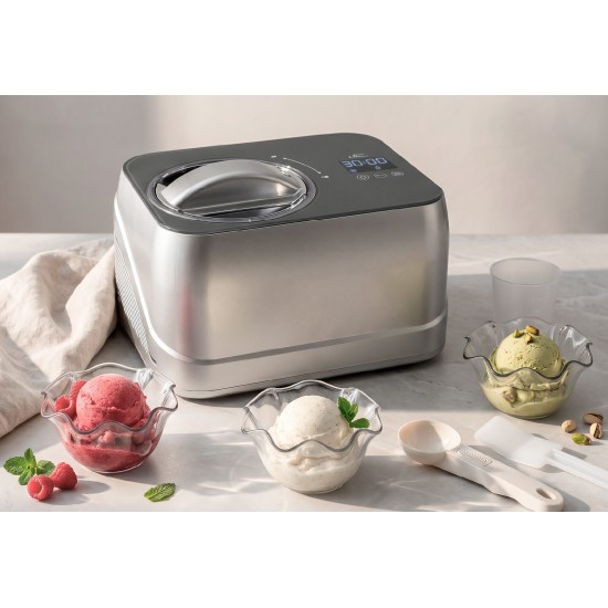 Електрическа машина за приготвяне на сладолед, 100W, 1л, 31,5x23,5x21см, Icy – Lacor