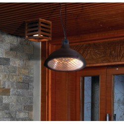 Алуминиева електрическа лампа / нагревател за отопление, висяща, 220-240V, 50/60Hz, 2100W, 3 (900/1200/2100W), IP44, ф43x43x36см, 3,15кг - Lacor