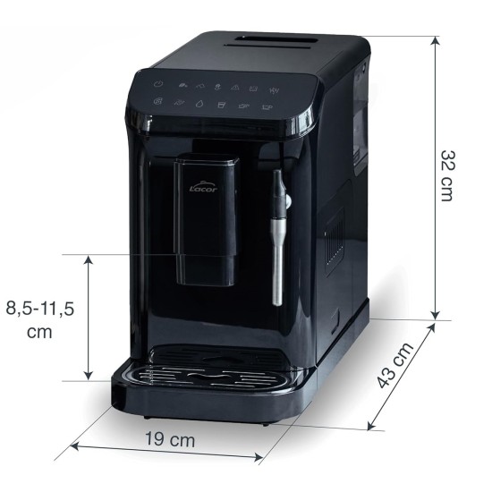 Електрическа автоматична кафемашина, 1350W, 1,5л, 180гр, 20 bar, 43x19x32см, Sabore – Lacor