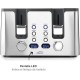 Електрически тостер с 4 слота, 220-240V, 50/60Hz, 1750W, 28,8x31,5x19см, 2,8кг, SMART - Lacor