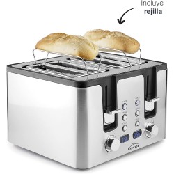 Електрически тостер с 4 слота, 220-240V, 50/60Hz, 1750W, 28,8x31,5x19см, 2,8кг, SMART - Lacor