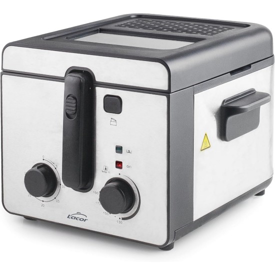 Електрически фритюрник, инокс, 1600W, 2,5л, 190°C max, Intact – Lacor