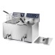 Електрически двоен фритюрник с кранчета за източване, 220-240V, 50/60Hz, 2 x 3500W, 50°C - 190°C, 2 x 8л, 55x41x42см, 14кг, PROFESIONAL - Lacor