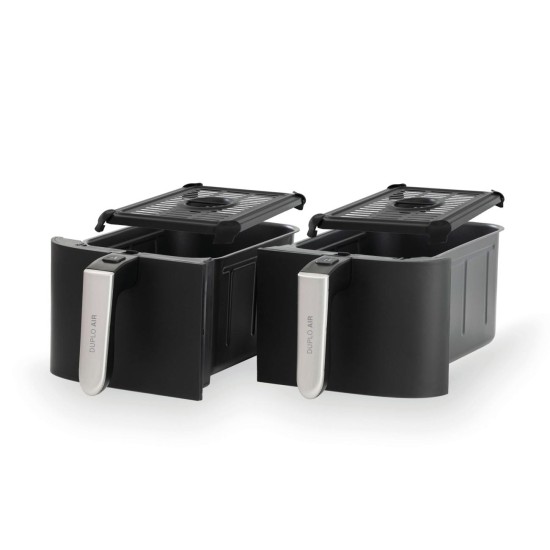 Уред за здравословно готвене / Air Fryer с 11 програми, 220-240V, 50/60Hz, 2400W, 45ºC - 200ºC, 1 - 60 мин, 2 x 4,5л, 41x33,5x31,5см, 7,5кг, DUPLOAIR – Lacor