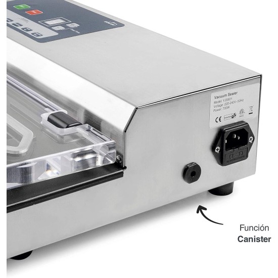 Професионален електрически уред за вакуумиране на храна, 20-240V, 50-60Hz, 650W, 0,9 bar, 16л/мин, 49x26x12,5см, 8,5кг - Lacor