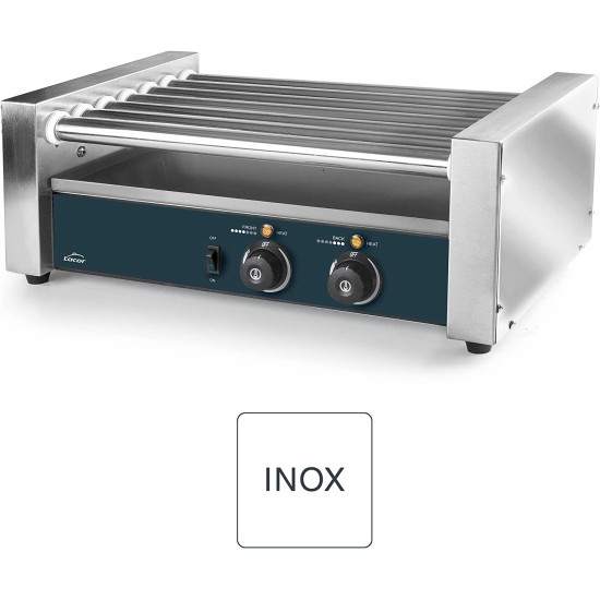 Уред / скара за приготвяне на кренвирши за хот дог, 220-240V, 50/60Hz, 590W, 30°C - 170°C, 65x35,5x28см – Lacor