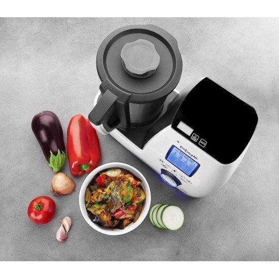 Електрически мултифункционален кухненски робот, 220-240V, 50/60Hz, 1000W, 60 - 10.000 r.p.m, 37°C - 120°C, 2л, 39x30x33см, 7,8кг, ALL IN ONE, CookingMe – Lacor