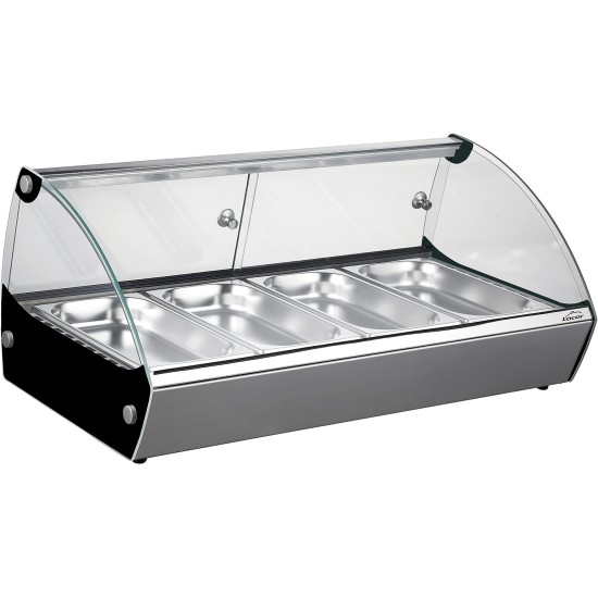 Електрическа топла витрина, 220-240V, 50Hz, 500W, 4 x GN 1/3, 30°C - 90°C, IPX4, 77,3x42x33,6см, 16кг, TÉRMICA – Lacor