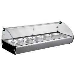 Електрическа топла витрина, 220-240V, 50Hz, 800W, 6 x GN 1/3, 30°C - 90°C, IPX4, 112,7x42x33,6см, 22кг, TÉRMICA – Lacor