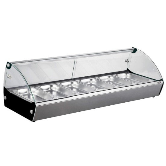 Електрическа топла витрина, 220-240V, 50Hz, 800W, 6 x GN 1/3, 30°C - 90°C, IPX4, 112,7x42x33,6см, 22кг, TÉRMICA – Lacor