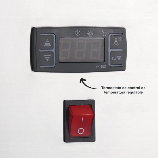 Електическа хладилна витрина, 220-240V, 50Hz, 4 x GN 1/3, 0°C - 12°C, R600a, 112,1x45x33см, 33кг, REFRIGERADA – Lacor