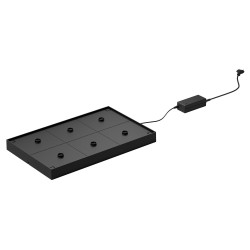 Станция за зареждане за 6 настолни лампи, 45W, 220-240V, 50Hz, 47x29x4см, 2кг, черна, Lune – Lacor