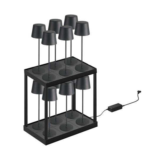 Станция за зареждане за 6 настолни лампи, 45W, 220-240V, 50Hz, 47x29x4см, 2кг, черна, Lune – Lacor
