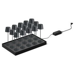 Станция за зареждане за 15 настолни лампи, 120W, 220-240V, 50Hz, 47x29x4см, 2,25кг, черна, Lune – Lacor