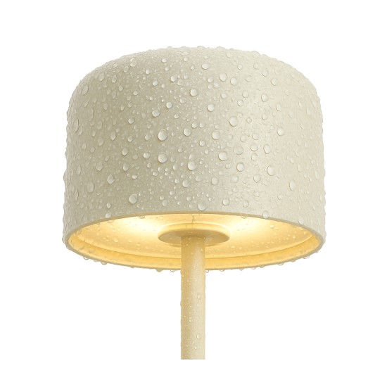 LED лампа за маса, алуминий, ф7,5/7,5см, h20см, бежова, Lune – Lacor
