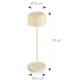 LED лампа за маса, алуминий, ф7,5/7,5см, h20см, бежова, Lune – Lacor