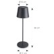 LED лампа за маса, алуминий, ф10/11см, h36см, черна, Lune – Lacor