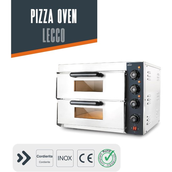 Професионална електрическа фурна за пица, двойна, 57x56xh44см, 3000W, 300°C, LECCO – Lacor