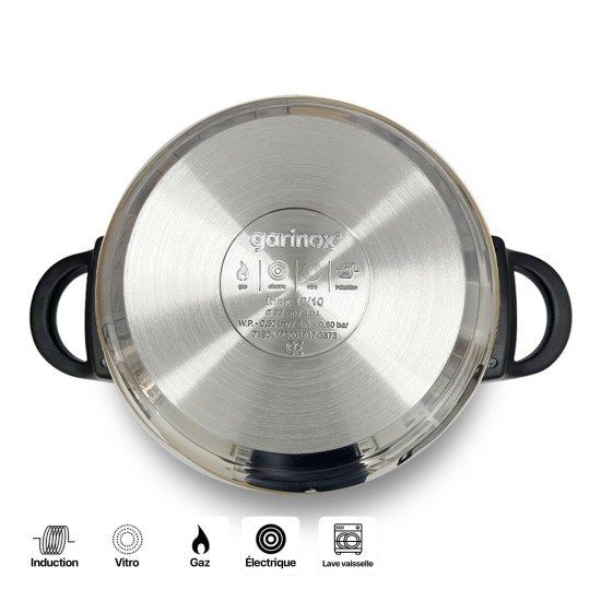 Иноксова тенджера под налягане, ф24см, 23см, 10л, GENIUS, GARINOX - Lacor