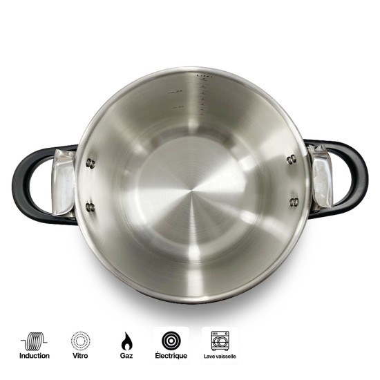 Иноксова тенджера под налягане, ф24см, 19см, 8л, GENIUS, GARINOX - Lacor