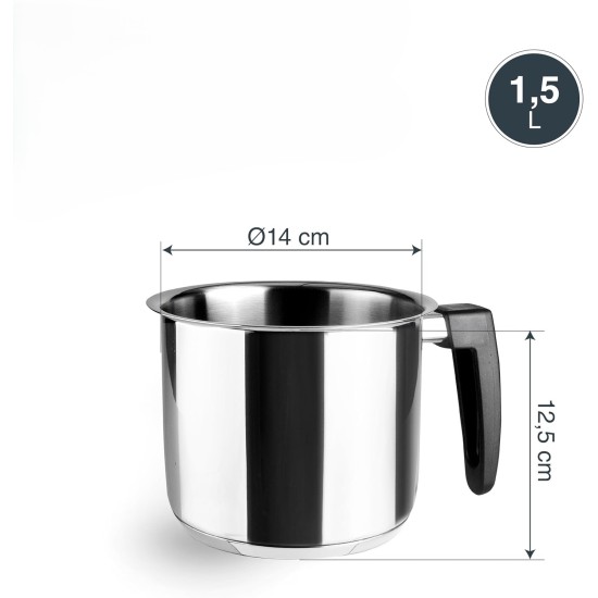 Иноксово канче / млековарка, ф14см, h12,5см, 1,5л, Caliza – Lacor
