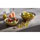 Дървена купа, ф24см, h17,5см, 1,1л, бяло/синьо, стакабъл, MANGO – APS