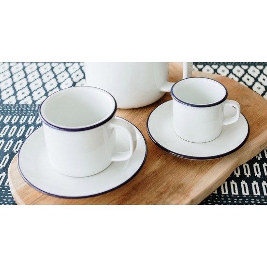 Порцеланова подложна чинийка 14см със син кант RETRO MUGS - G.Benedikt