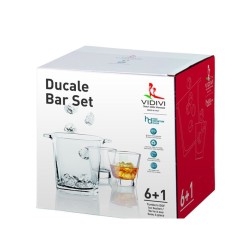 Стъклен комплект  от съд за лед  с   6   чаши за алкохол  330мл DUCALE 67473 - VIDIVI