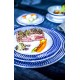 Порцеланова чиния плитка без борд ф21см h2,3см POINTS BLUE - Suisse Langenthal
