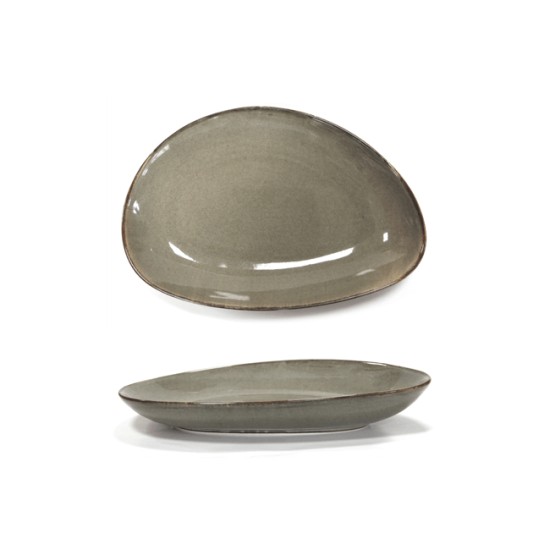 Порцеланово плато овал дълбоко 20см  ANTIQUE-GREY (TR0005-8G) - Horecano