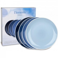 Порцеланов комплект от 4 основни чинии 27см с декор "ELEMENTS - OCEAN" - Konitz