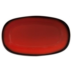 Порцеланово плато овал 29x17см  MARMARIS-BLACK/RED  (NBNEO29KY631KMZS)ГП  - Gural Porselen