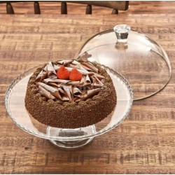 Стъклено плато за торта на столче с капак PATISSERIE - Pasabahce