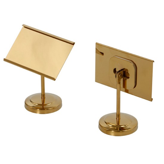 Метална информационна табелка за блок маса - златиста 10.5х9х5.3см GOLD SERVING UTENCILS-(HC-931035) 194683-1   - Horecano