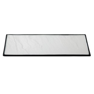 Порцеланово плато с матов черен ръб 41x17.5см HORECANO-BUFFET-(F2935BY-16W)