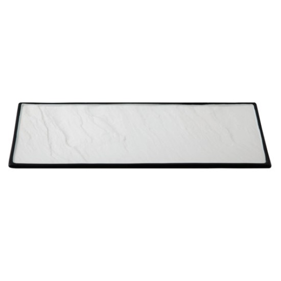 Порцеланово плато с матов черен ръб 41x17.5см HORECANO-BUFFET-(F2935BY-16W)